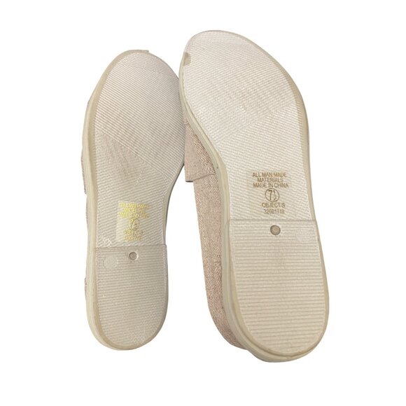 Soda Canvas Slip-On Flats Shoes Beige OBJI Linen Womens Size 7.5 - Picture 2 of 5